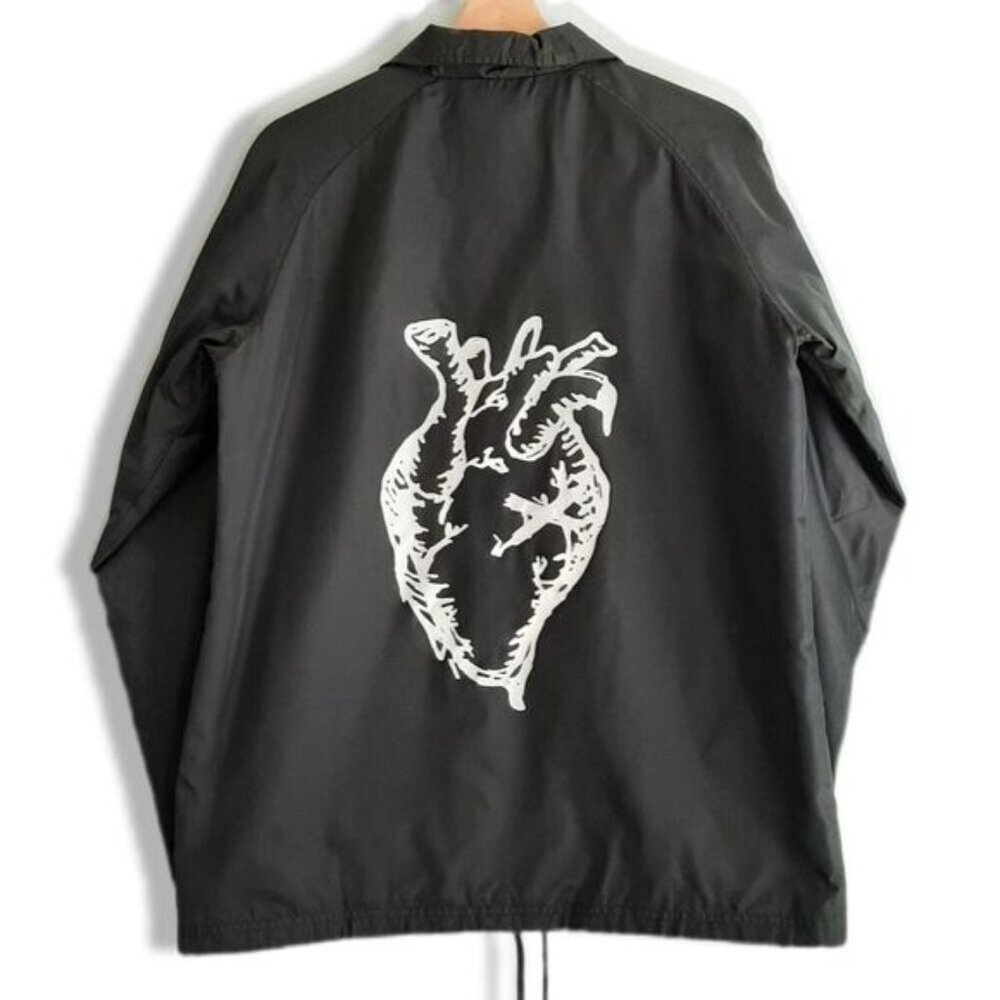 The Weeknd 2017 Tour XO Heart Logo Coach Windbreaker Jacket Shell B&W Sz S